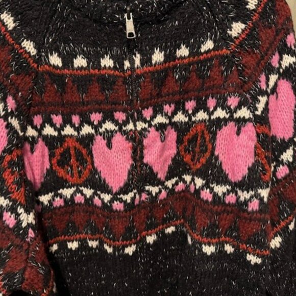 Pilcro Peace Love Icon Zip-Up Cardigan Sweater - Picture 8 of 16